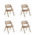 Manhattan Comfort Lambinet Folding Dining Chair in Nature Cane- Set of 4 2-DCCA07-NA